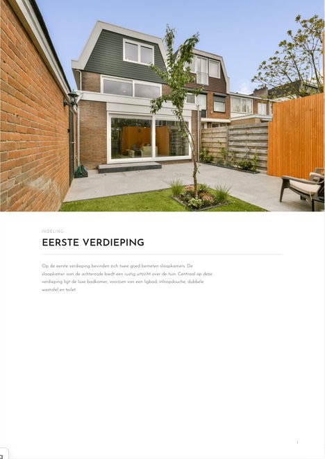 Brochurepagina over de eerste verdieping