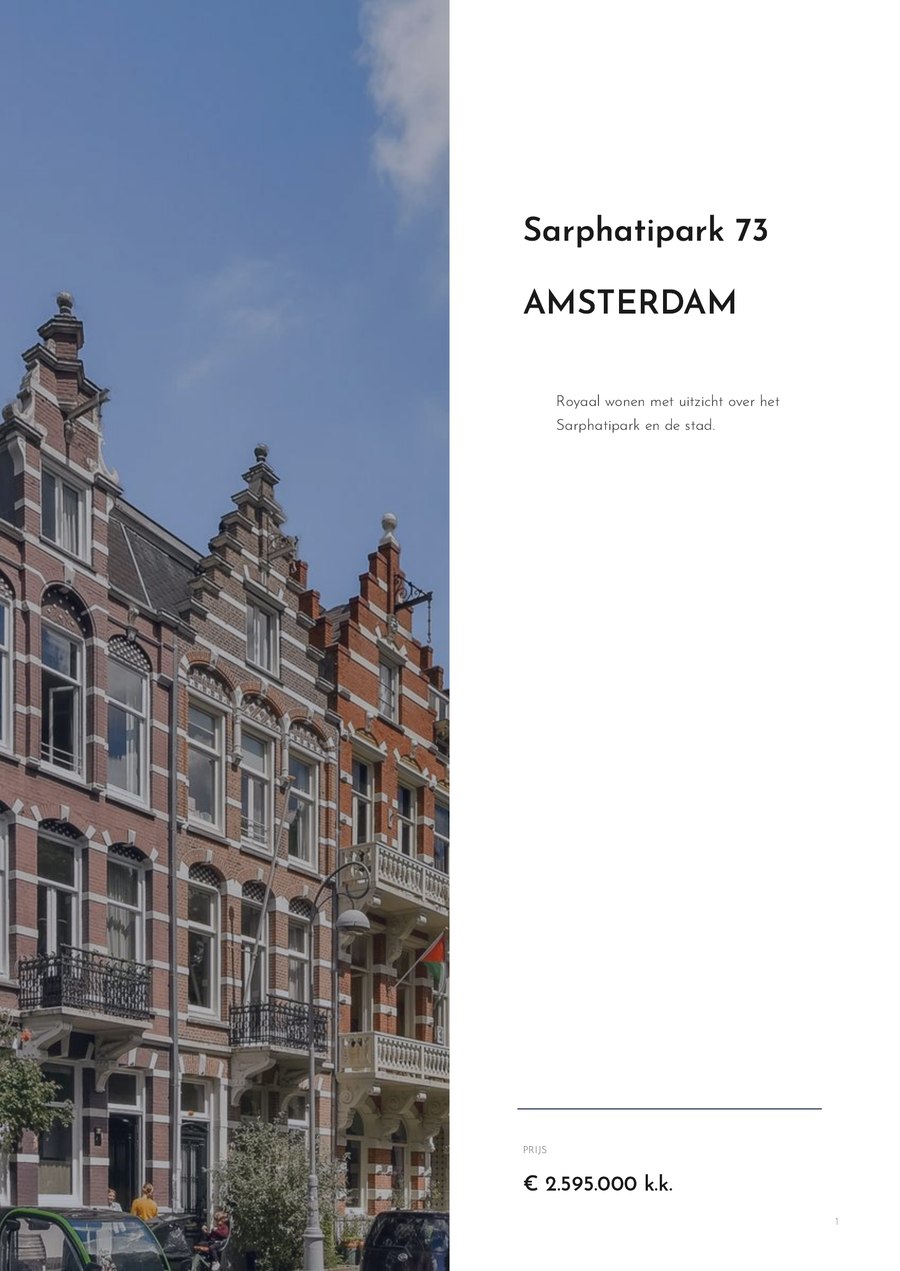 Echte brochurepagina Sarphatipark 73