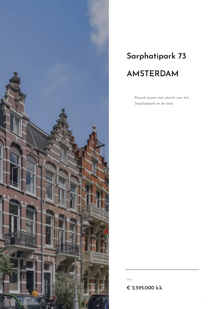 Gegenereerde woningbrochure voor Sarphatipark 73